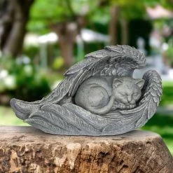 Outlet 🎁 Exhart Cat In Angel Wings 14 In. X 6 In. Garden Statue ✔️ -Patio Shop unnamed file 1000