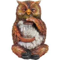 Cheapest ✨ Exhart Solar Figure Garden Statue Holding Glass Jar With 6 LED Fairy String Lights 😉