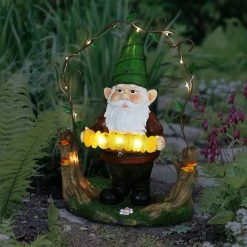 Discount 💯 Exhart Solar Trellis Welcome Sign Gnome Statue 14 In. ❤️ -Patio Shop unnamed file 1008