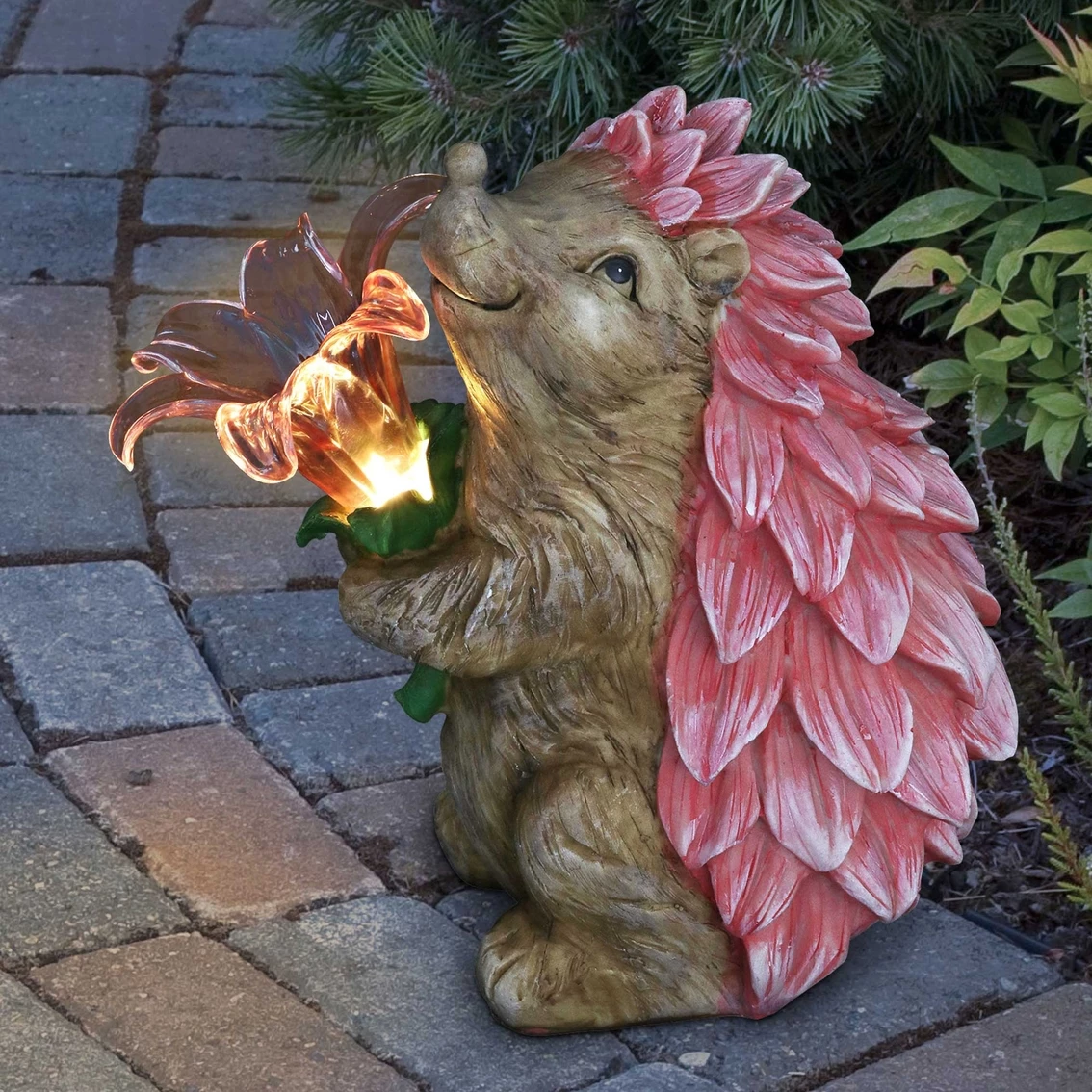 Hot Sale 🎉 Exhart Solar Hedgehog With LED Flower Garden Statue 🤩 4 Hot Sale 🎉 Exhart Solar Hedgehog With LED Flower Garden Statue 🤩 - Image 2