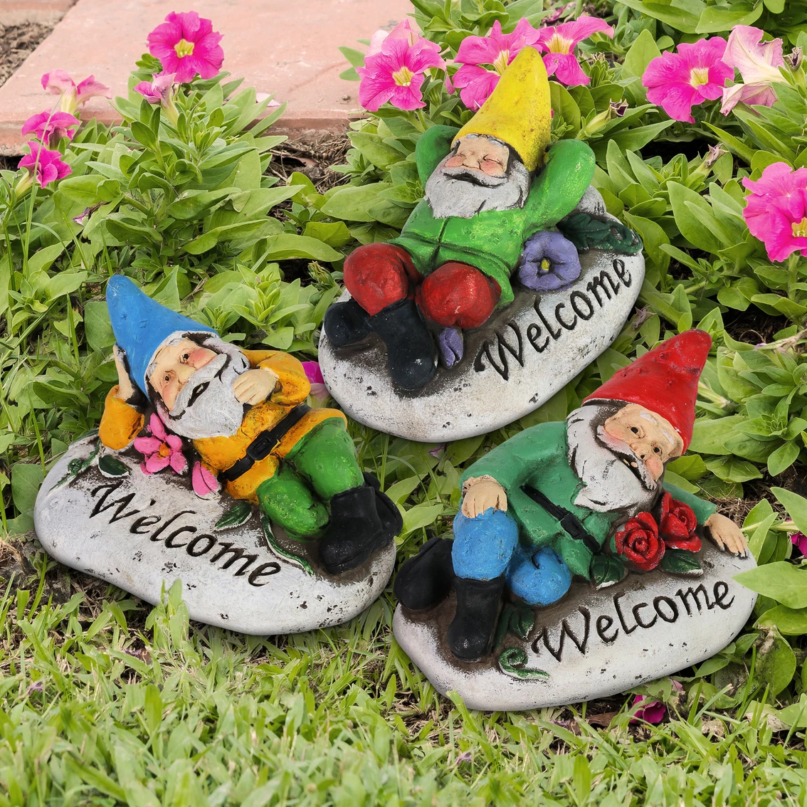 Top 10 ❤️ Exhart Cement Welcome Gnome Garden Stones 3 Pc. Set 🌟 4 Top 10 ❤️ Exhart Cement Welcome Gnome Garden Stones 3 Pc. Set 🌟 - Image 2