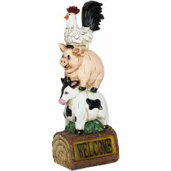 Top 10 🔥 Exhart Solar Stacked Farm Animals Hand Painted Garden Statue 5 X 15 In. 🔔
