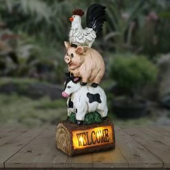 Top 10 🔥 Exhart Solar Stacked Farm Animals Hand Painted Garden Statue 5 X 15 In. 🔔 -Patio Shop unnamed file 1024