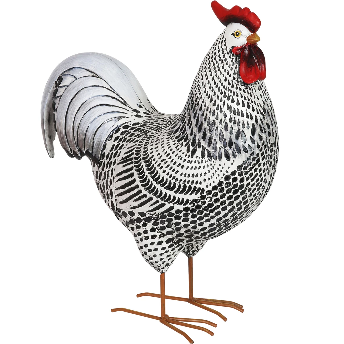 Wholesale 😉 Exhart Black And White Rooster Garden Statue, 17 In. 🎁 3 Wholesale 😉 Exhart Black And White Rooster Garden Statue, 17 In. 🎁