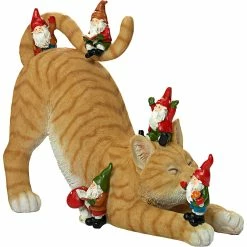 Brand new โจ Design Toscano Catatonic Gnome Feline Frenzy Statue ๐ฏ