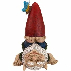 New 👏 Design Toscano Topsy Turvy Theo Garden Gnome Statue ❤️