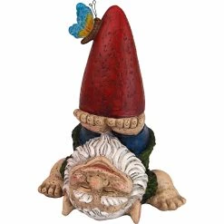 New 👏 Design Toscano Topsy Turvy Theo Garden Gnome Statue ❤️ -Patio Shop unnamed file 1114