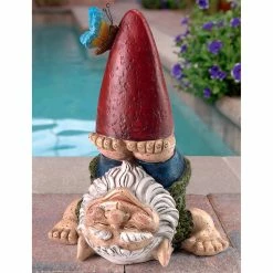 New 👏 Design Toscano Topsy Turvy Theo Garden Gnome Statue ❤️ -Patio Shop unnamed file 1116