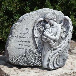 Coupon ❤️ Roman Joseph's Studio Angel With Baby Garden Statue 9 In. 🎉