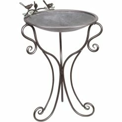 Cheap ๐ Alpine Metal Birdbath With Birds And Leaves 24 In. ๐