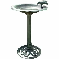 New 🔔 Alpine Green Birdbath With Bird Decoration 31 In. 🔔