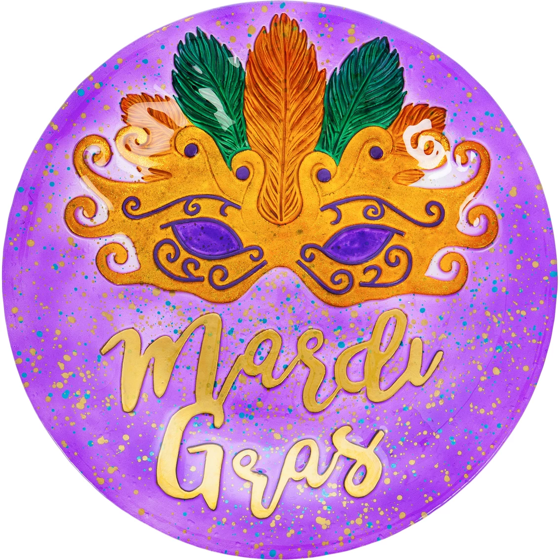 Deals ๐ฅ Evergreen 18" Hand Painted Embossed Glass Bird Bath, Mardi Gras ๐งจ 3 Deals ๐ฅ Evergreen 18" Hand Painted Embossed Glass Bird Bath, Mardi Gras ๐งจ