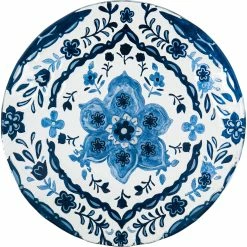 Top 10 💯 Evergreen 18 In. Hand Painted Embossed Glass Blue Pattern Bird Bath 😍