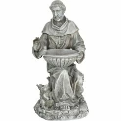 Best deal โ Exhart Saint Francis Bird Feeder Natural Resin Finish Garden Statue ๐