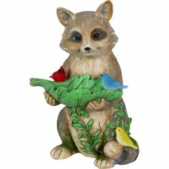 Cheapest 🔔 Exhart Solar Raccoon Bird Seed Holder With Birds 😀
