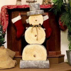 Budget 💯 Alpine Wooden Snowman Statue 🤩 -Patio Shop unnamed file 1322