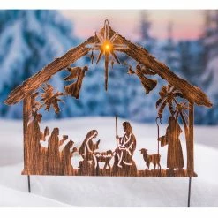 Discount 🧨 Evergreen 28 In. H Solar Illuminated Nativity Stake 🥰