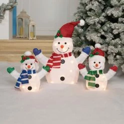 Buy ✔️ Everstar Lighted Plush Snowman Family 3 Pc. Sculpture ✔️