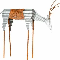 Wholesale 🥰 Alpine Outdoor Metal Rustic Grazing Reindeer 🎄 Christmas Lawn Decoration 20 In. ✔️