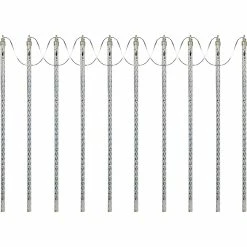 Outlet ❤️ Alpine 108 In. Hanging Icicle Outdoor Lights With Chasing Warm White LED Lights 🎁