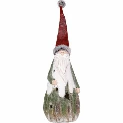 New 🤩 Alpine 26 In. H Indoor/Outdoor ❄ Christmas Santa Claus Statue Decor With LED Lights 💯