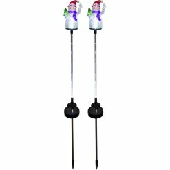 Best deal 👍 Alpine 34 In. Outdoor Solar Snowman Fiber Optic Lawn Stakes With LED Lights Set 🌟