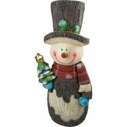 Cheapest ❤️ Alpine Outdoor Solar Snowman Statue Holiday Decor With Color Changing LED Lights 👏