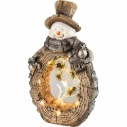 Top 10 💯 Alpine 21 In. Snowman Statue Decoration With Carved Wood Look And LED Lights 🥰