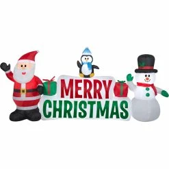 Cheapest 🛒 Gemmy Airblown Inflatable Merry 🎅 Christmas Sign With Santa 😉