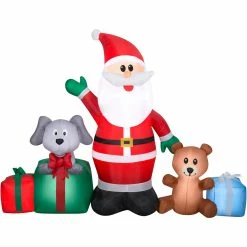 Promo ❤️ Gemmy Airblown Inflatable Santa And Friends ⌛