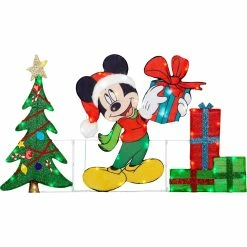 Wholesale 💯 Disney Flat-Tastics Mickey Mouse Scene With Presents And 🔔 Christmas Tree Yard Decor 🌟