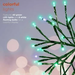 Buy 🧨 Alpine 🎁 Christmas Green Twig Ornament With LED Lights ⌛ -Patio Shop unnamed file 1436