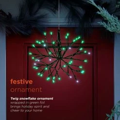 Buy 🧨 Alpine 🎁 Christmas Green Twig Ornament With LED Lights ⌛ -Patio Shop unnamed file 1437