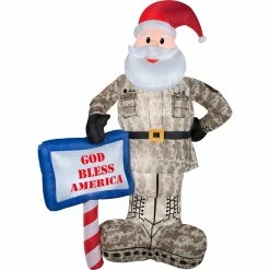 Best reviews of 😀 Gemmy Air Blown Military Santa 🤩