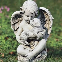 Brand new 🔔 Roman Joseph's Studio Cherub With Puppy Garden Statuary ✔️