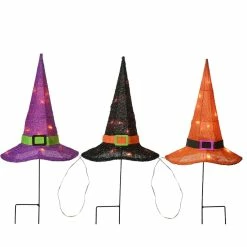 Coupon 🥰 National Tree Company 23 In. Pre Lit Multicolor Witch's Hat Garden Stakes ⭐
