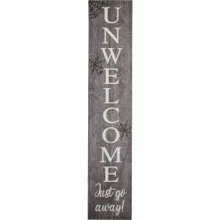 Budget 🌟 National Tree Company 39 In. 🧛 Halloween "Unwelcome" Porch Sign With Spider Webs ✨