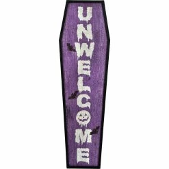 Cheap ✨ National Tree Company 39 In. 🎃 Halloween Coffin Shape Unwelcome Porch Sign 👍