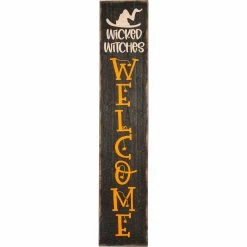New 🔔 National Tree Company 39 In. 💀 Halloween "Wicked Witches Welcome" Porch Sign 🔥
