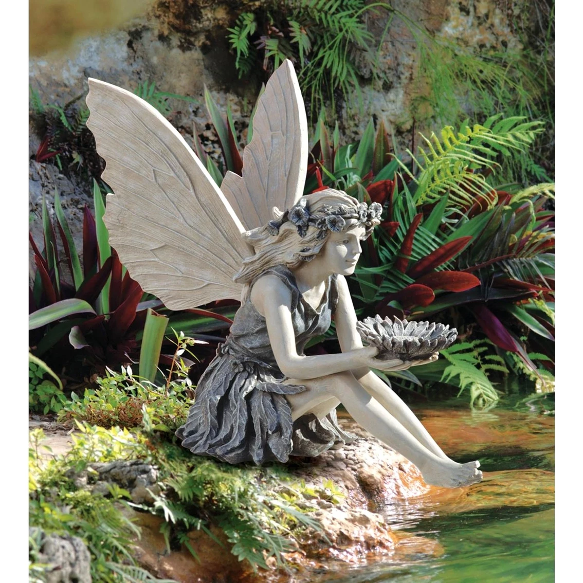 New 👍 Design Toscano The Sunflower Fairy Statue ❤️ 4 New 👍 Design Toscano The Sunflower Fairy Statue ❤️ - Image 2