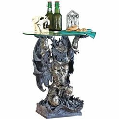 Flash Sale 🌟 Design Toscano Hastings The Warrior Dragon Glass Topped Sculptural Table 🎉