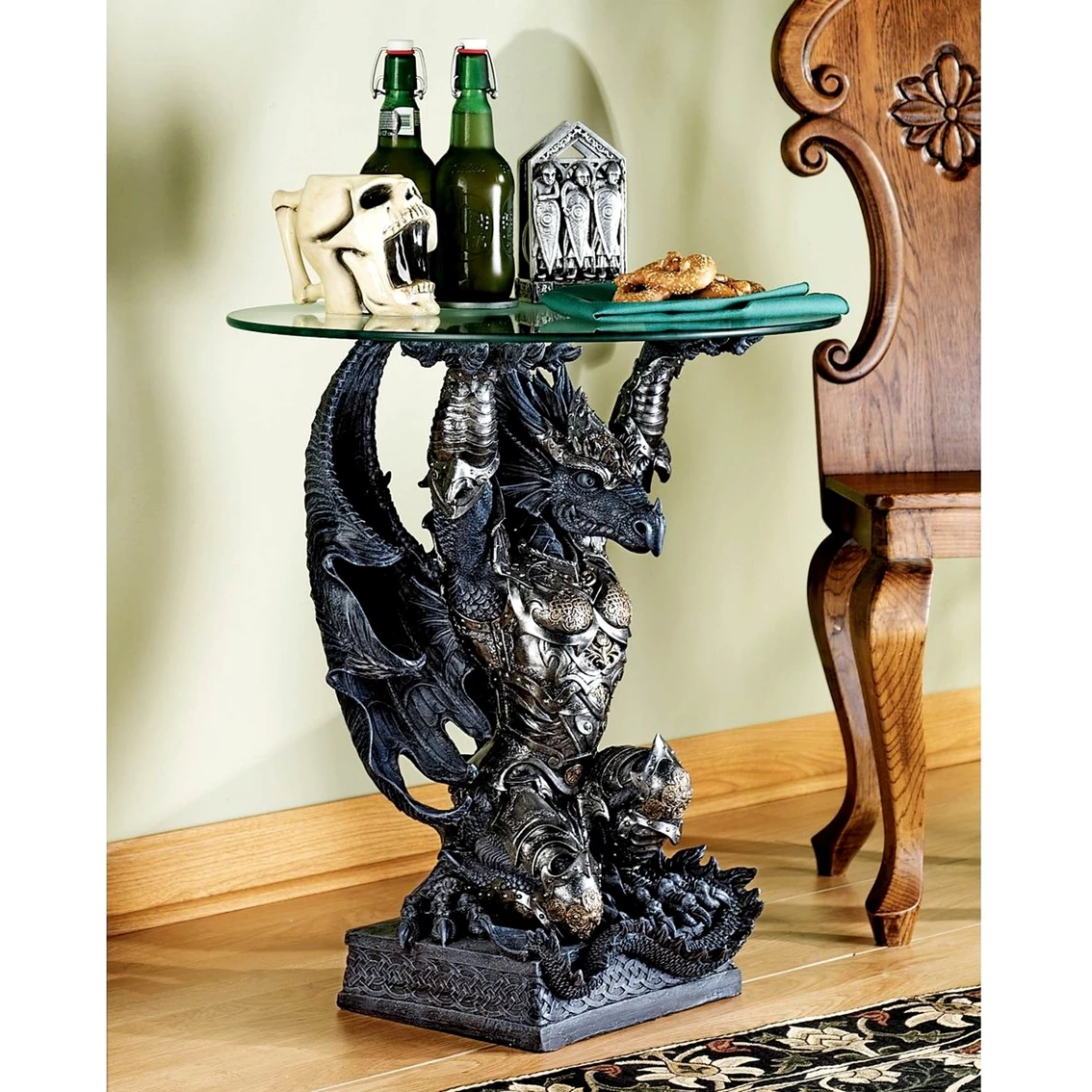 Flash Sale 🌟 Design Toscano Hastings The Warrior Dragon Glass Topped Sculptural Table 🎉 4 Flash Sale 🌟 Design Toscano Hastings The Warrior Dragon Glass Topped Sculptural Table 🎉 - Image 2