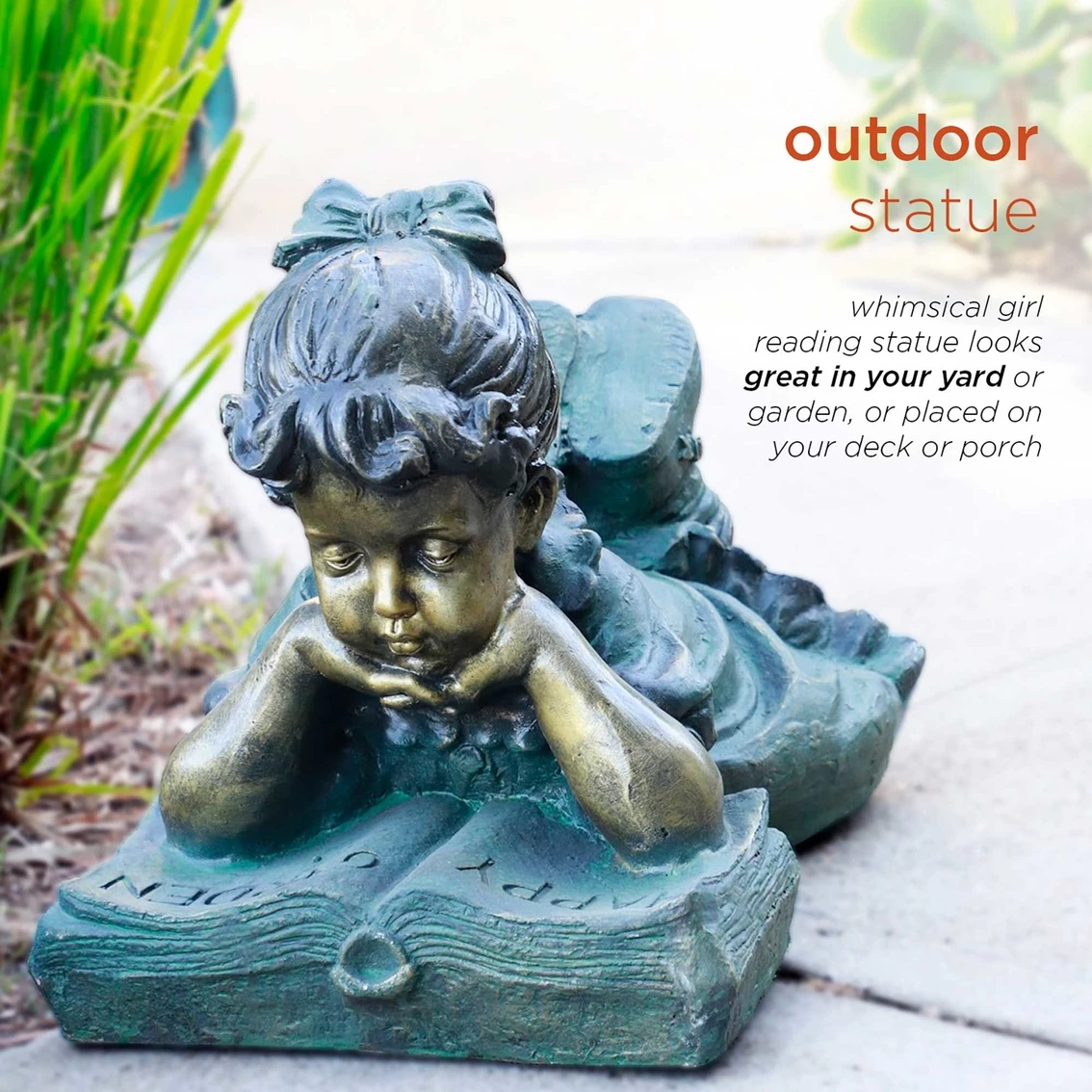 Cheap ⌛ Alpine Girl Lying Down Reading Book Statue 16 In. ⌛ 6 Cheap ⌛ Alpine Girl Lying Down Reading Book Statue 16 In. ⌛ - Image 4