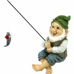 Discount 🧨 Design Toscano Ziggy Fishing Gnome Garden Sitter Statue 🎉
