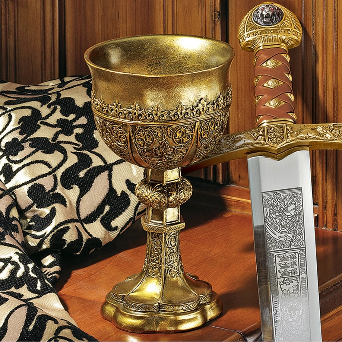 Deals ๐ Design Toscano King Arthur's Golden Chalice Gothic Sculpture โจ 4 Deals ๐ Design Toscano King Arthur's Golden Chalice Gothic Sculpture โจ - Image 2