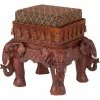 Cheapest 🛒 Design Toscano The Maharajah's Elephants Sculptural Upholstered Footstool 🌟