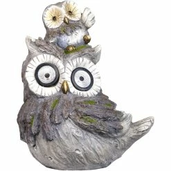 Deals 💯 Alpine Solar Owls Statue With Changing Color Eyes ⭐