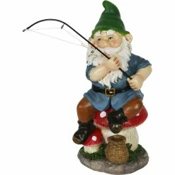 Best Sale ๐ฅ Exhart Good Time Fishing Frankie Green Hat Gnome Statue 11 In. ๐