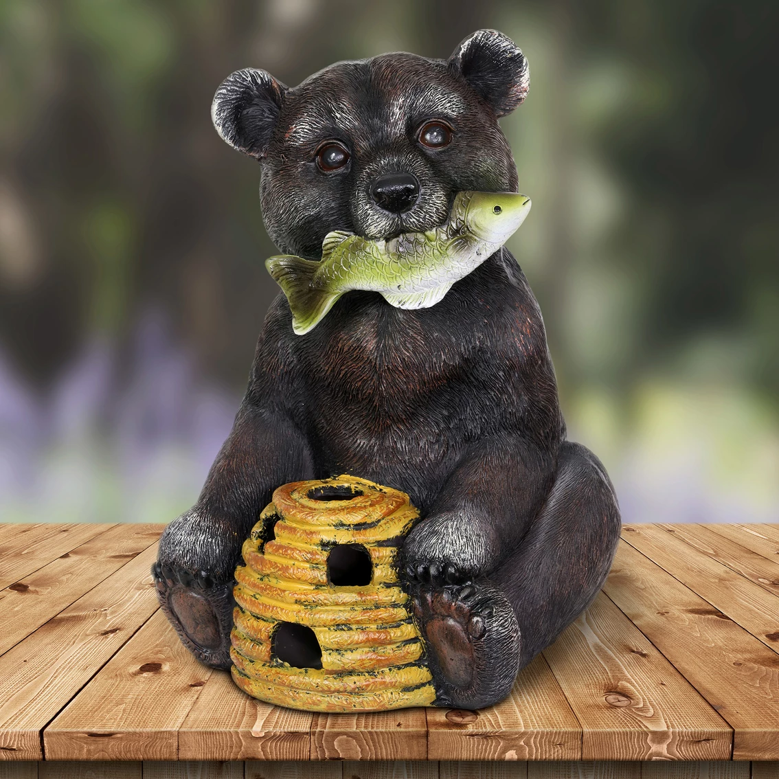 Outlet ๐ Exhart Solar Bear With A Fish And Bee Hive Garden Statue 12 In. ๐ 4 Outlet ๐ Exhart Solar Bear With A Fish And Bee Hive Garden Statue 12 In. ๐ - Image 2