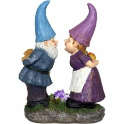 Hot Sale ❤️ Exhart Solar Good Time Smooching Gnomes 15 In. X 14 In. Garden Statue 🔔